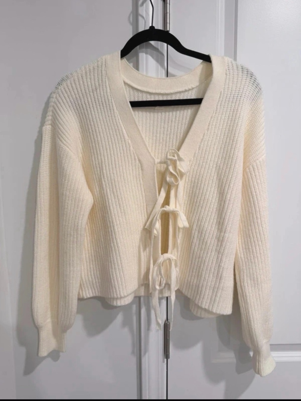 Aéropostale Two Way Wear Tie-Front Ribbed Cardigan